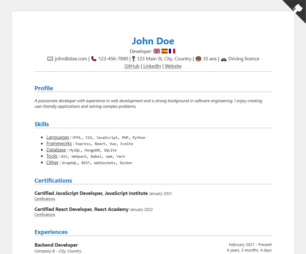 Online Resume